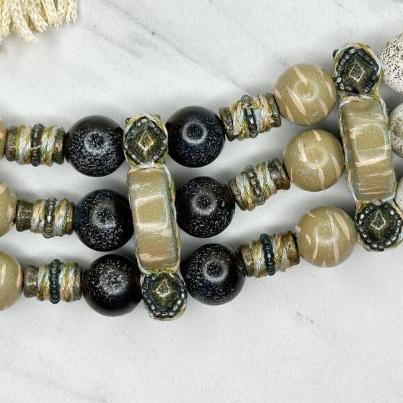 Chunky Beaded Rope Tie Belt Boho Festival Tassels Statement ✨ - Picture 7 of 15